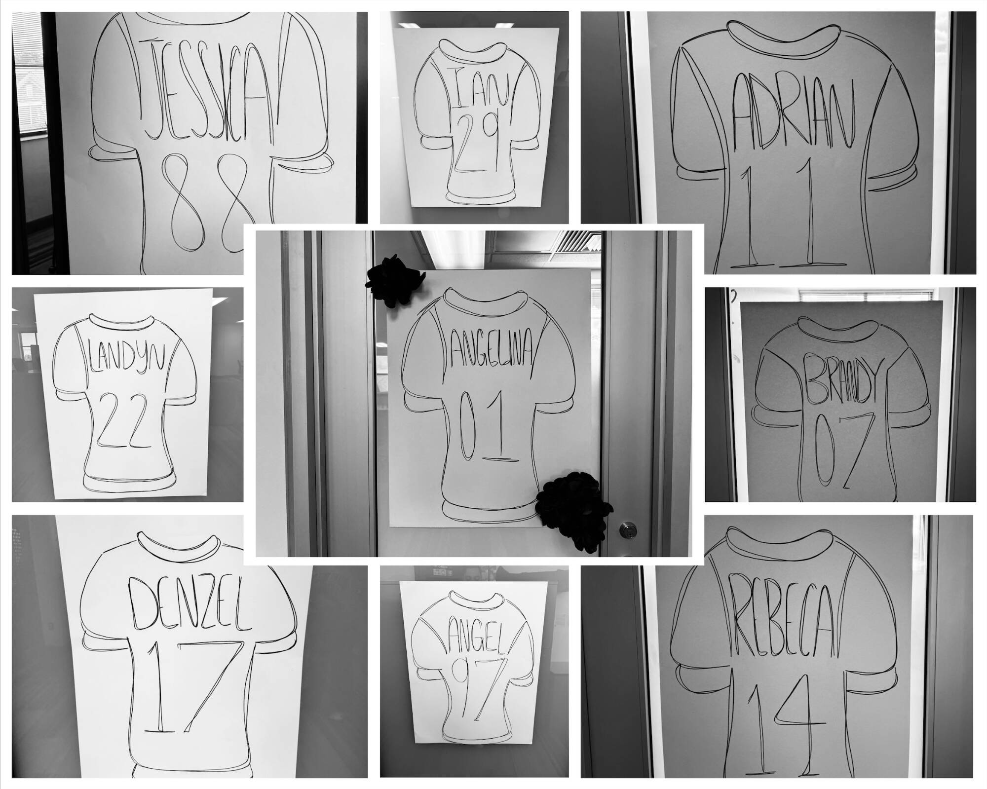 Photo of homecoming football jersey's